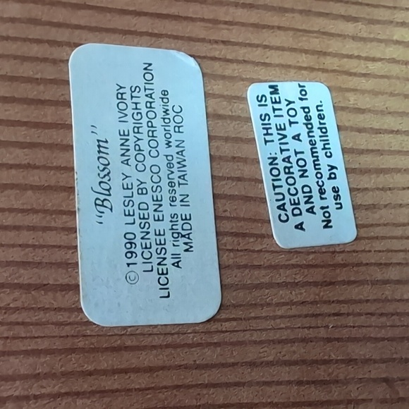 VTG,1990 Blossom Lesley Anne Ivory,Enesco Wooden Lacquered Jewelry Box with Cat. - Picture 8 of 11